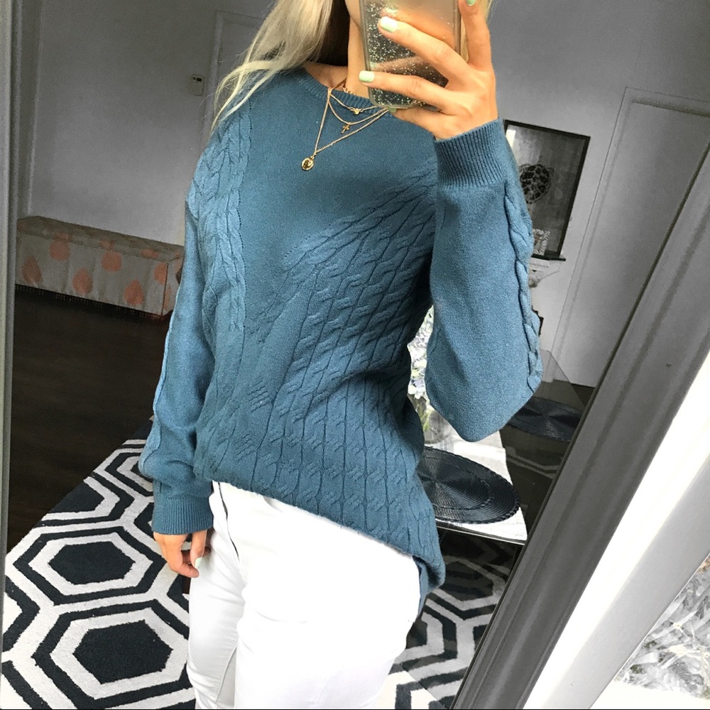 🆕 CYRUS MONACCO NIGHT BRAIDED LONG KNIT SWEATER! - Picture 2 of 15